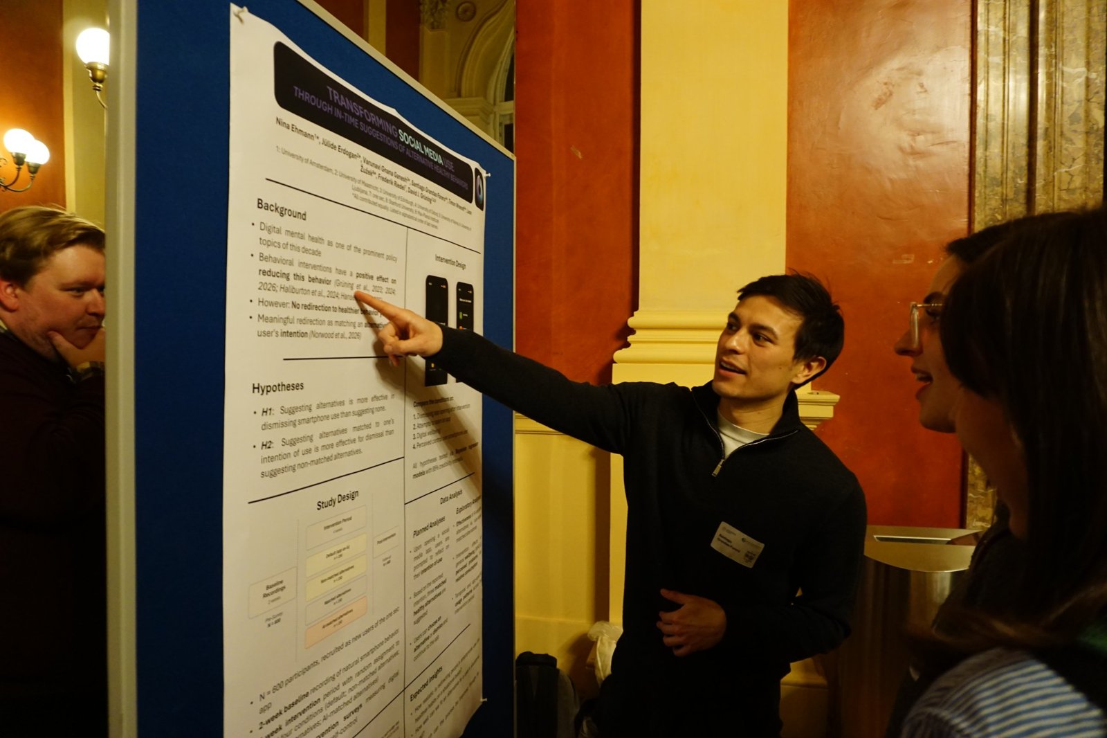 Santiago presenting the poster at CoBene 2026